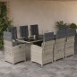 vidaXL Set comedor de jardín 9 pzas cojines ratán sintético gris claro vidaXL Set comedor de jardín 9 pzas cojines ratán sintético gris claro