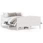 vidaXL Estructura de cama con cabecero madera pino blanco 135x190 cm vidaXL Estructura de cama con cabecero madera pino blanco 135x190 cm