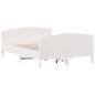 vidaXL Estructura de cama con cabecero madera pino blanco 135x190 cm vidaXL Estructura de cama con cabecero madera pino blanco 135x190 cm