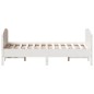 vidaXL Estructura de cama con cabecero madera pino blanco 135x190 cm vidaXL Estructura de cama con cabecero madera pino blanco 135x190 cm