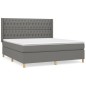 vidaXL Cama box spring con colchón tela gris oscuro 180x200 cm vidaXL Cama box spring con colchón tela gris oscuro 180x200 cm