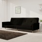vidaXL Sofá cama de 2 plazas con dos almohadas terciopelo negro vidaXL Sofá cama de 2 plazas con dos almohadas terciopelo negro