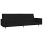 vidaXL Sofá cama de 2 plazas con dos almohadas terciopelo negro vidaXL Sofá cama de 2 plazas con dos almohadas terciopelo negro