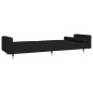 vidaXL Sofá cama de 2 plazas con dos almohadas terciopelo negro vidaXL Sofá cama de 2 plazas con dos almohadas terciopelo negro