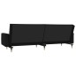 vidaXL Sofá cama de 2 plazas con dos almohadas terciopelo negro vidaXL Sofá cama de 2 plazas con dos almohadas terciopelo negro