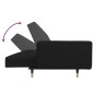 vidaXL Sofá cama de 2 plazas con dos almohadas terciopelo negro vidaXL Sofá cama de 2 plazas con dos almohadas terciopelo negro