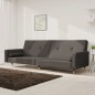 vidaXL Sofá cama de 2 plazas con dos almohadas terciopelo gris oscuro vidaXL Sofá cama de 2 plazas con dos almohadas terciopelo gris oscuro