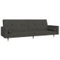 vidaXL Sofá cama de 2 plazas con dos almohadas terciopelo gris oscuro vidaXL Sofá cama de 2 plazas con dos almohadas terciopelo gris oscuro