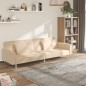 vidaXL Sofá cama de 2 plazas con dos almohadas tela color crema vidaXL Sofá cama de 2 plazas con dos almohadas tela color crema
