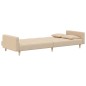vidaXL Sofá cama de 2 plazas con dos almohadas tela color crema vidaXL Sofá cama de 2 plazas con dos almohadas tela color crema