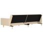 vidaXL Sofá cama de 2 plazas con dos almohadas tela color crema vidaXL Sofá cama de 2 plazas con dos almohadas tela color crema