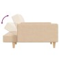 vidaXL Sofá cama de 2 plazas con dos almohadas tela color crema vidaXL Sofá cama de 2 plazas con dos almohadas tela color crema