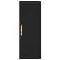 vidaXL Aparador de madera contrachapada negro 34,5x34x180 cm