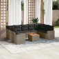 vidaXL Set de sofás de jardín 10 pzas con cojines ratán sintético gris vidaXL Set de sofás de jardín 10 pzas con cojines ratán sintético gris