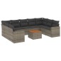 vidaXL Set de sofás de jardín 10 pzas con cojines ratán sintético gris vidaXL Set de sofás de jardín 10 pzas con cojines ratán sintético gris