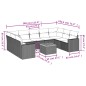 vidaXL Set de sofás de jardín 10 pzas con cojines ratán sintético gris vidaXL Set de sofás de jardín 10 pzas con cojines ratán sintético gris