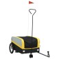 vidaXL Remolque para bicicleta hierro negro y amarillo 45 kg vidaXL Remolque para bicicleta hierro negro y amarillo 45 kg