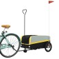 vidaXL Remolque para bicicleta hierro negro y amarillo 45 kg vidaXL Remolque para bicicleta hierro negro y amarillo 45 kg