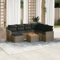 vidaXL Set de sofás de jardín 8 pzas y cojines ratán sintético gris