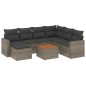 vidaXL Set de sofás de jardín 8 pzas y cojines ratán sintético gris