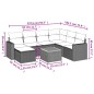 vidaXL Set de sofás de jardín 8 pzas y cojines ratán sintético gris