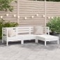 vidaXL Sofá de jardín de 3 plazas con reposapiés madera de pino blanco vidaXL Sofá de jardín de 3 plazas con reposapiés madera de pino blanco