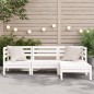 vidaXL Sofá de jardín de 3 plazas con reposapiés madera de pino blanco vidaXL Sofá de jardín de 3 plazas con reposapiés madera de pino blanco