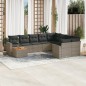 vidaXL Set de sofás de jardín 10 pzas con cojines ratán sintético gris vidaXL Set de sofás de jardín 10 pzas con cojines ratán sintético gris