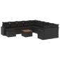 vidaXL Set de sofás de jardín 12 piezas cojines ratán sintético negro vidaXL Set de sofás de jardín 12 piezas cojines ratán sintético negro