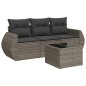 vidaXL Set de sofás de jardín 4 pzas y cojines ratán sintético gris vidaXL Set de sofás de jardín 4 pzas y cojines ratán sintético gris