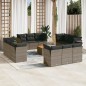 vidaXL Set sofás de jardín con cojines 13 piezas ratán sintético gris vidaXL Set sofás de jardín con cojines 13 piezas ratán sintético gris