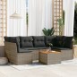 vidaXL Set de sofás de jardín 7 piezas con cojines ratán PE gris vidaXL Set de sofás de jardín 7 piezas con cojines ratán PE gris