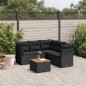 vidaXL Set de sofás de jardín 6 piezas y cojines ratán sintético negro vidaXL Set de sofás de jardín 6 piezas y cojines ratán sintético negro