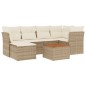 vidaXL Set sofás de jardín 7 piezas y cojines ratán sintético beige vidaXL Set sofás de jardín 7 piezas y cojines ratán sintético beige