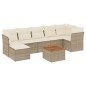 vidaXL Juego de sofás de jardín con cojines beige 8 pzas ratán PE vidaXL Juego de sofás de jardín con cojines beige 8 pzas ratán PE