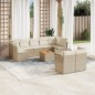 vidaXL Juego de sofás jardín con cojines beige 10 pzas ratán sintético vidaXL Juego de sofás jardín con cojines beige 10 pzas ratán sintético
