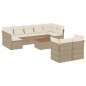 vidaXL Juego de sofás jardín con cojines beige 10 pzas ratán sintético vidaXL Juego de sofás jardín con cojines beige 10 pzas ratán sintético