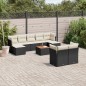 vidaXL Set de sofás de jardín 10 pzas cojines ratán sintético negro vidaXL Set de sofás de jardín 10 pzas cojines ratán sintético negro