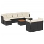 vidaXL Set de sofás de jardín 10 pzas cojines ratán sintético negro vidaXL Set de sofás de jardín 10 pzas cojines ratán sintético negro