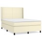 vidaXL Cama box spring con colchón cuero sintético crema 140x200cm vidaXL Cama box spring con colchón cuero sintético crema 140x200cm