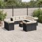 vidaXL Set de sofás de jardín 12 piezas cojines ratán sintético negro vidaXL Set de sofás de jardín 12 piezas cojines ratán sintético negro