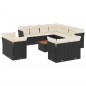 vidaXL Set de sofás de jardín 12 piezas cojines ratán sintético negro vidaXL Set de sofás de jardín 12 piezas cojines ratán sintético negro