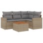 vidaXL Juego de sofás jardín con cojines 5 pzas ratán sintético beige vidaXL Juego de sofás jardín con cojines 5 pzas ratán sintético beige
