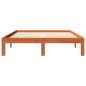 vidaXL Estructura de cama madera maciza pino marrón cera 140x190 cm