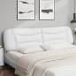 vidaXL Cabecero de cama acolchado cuero sintético blanco 200 cm vidaXL Cabecero de cama acolchado cuero sintético blanco 200 cm