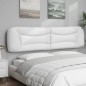 vidaXL Cabecero de cama acolchado cuero sintético blanco 200 cm vidaXL Cabecero de cama acolchado cuero sintético blanco 200 cm