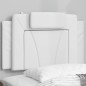 vidaXL Cabecero de cama acolchado cuero sintético blanco 90 cm vidaXL Cabecero de cama acolchado cuero sintético blanco 90 cm