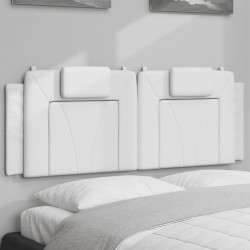 vidaXL Cabecero de cama acolchado cuero sintético blanco 120 cm