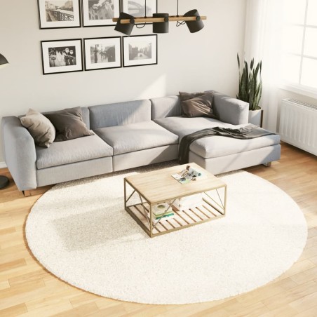 vidaXL Alfombra de pelo largo moderna crema Ø 240 cm