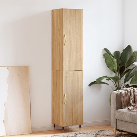vidaXL Aparador de madera contrachapada roble Sonoma 34,5x34x180 cm